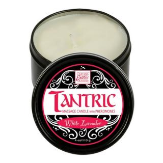 Erotická a tantrická masážní svíčka - bílá levandule (Gely)