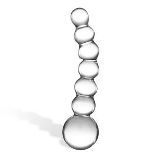 GLAS - CURVED GLASS BEADED DILDO