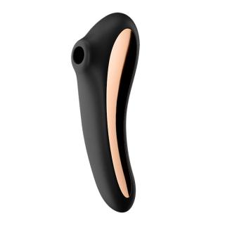 SATISFYER - DUAL KISS INSERTABLE AIR PULSE VIBRATOR BLACK