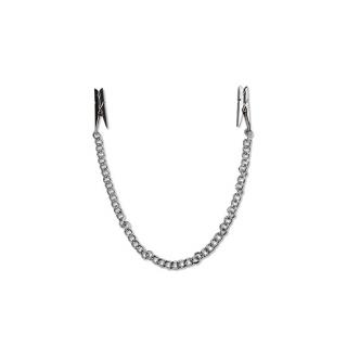 Stříbrný šperk s řetízkem na bradavky - FETISH Nipple Chian Clamps