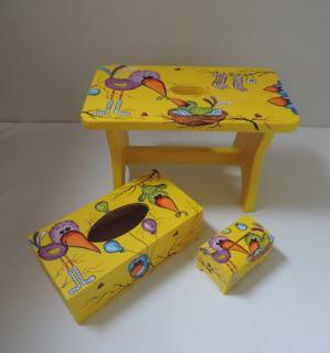 Dětská sada - stolička + pokladnička + krabička na kapesníky