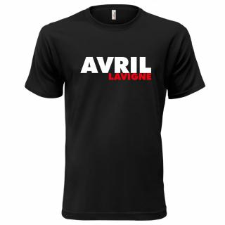 AVRIL LAVIGNE 1 (černé, bílý a červený potisk) pánské velikost 3XL (Pánské tričko s potiskem)