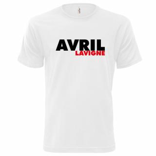 AVRIL LAVIGNE 2 (bílé, černý a červený potisk) pánské velikost L (Pánské tričko s potiskem)