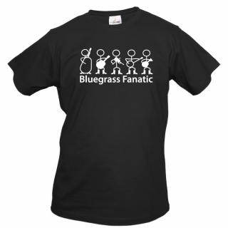 BLUEGRASS FANATIC 5 (černé, bílý potisk) pánské velikost 3XL (Pánské tričko s potiskem)