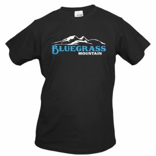 BLUEGRASS  MOUNTAIN (černé, bílý a modrý potisk) pánské velikost M (Pánské tričko s potiskem)