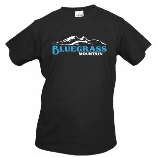 BLUEGRASS  MOUNTAIN (černé, bílý a modrý potisk) pánské velikost S (Pánské tričko s potiskem)