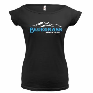 BLUEGRASS MOUNTAIN (černé, bílý potisk) dámské velikost L (Dámské tričko s potiskem)