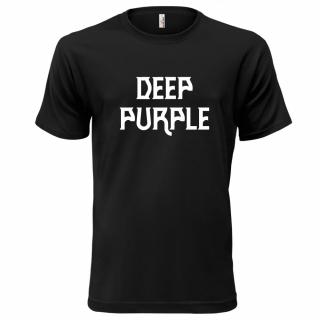 DEEP PURPLE 2 (černé, bílý potisk) pánské velikost S (Pánské tričko s potiskem)