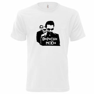 DEPECHE MODE (bílé, černý potisk) pánské velikost XL (Pánské tričko s potiskem)