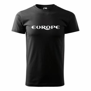 EUROPE (černé, bílý potisk) pánské velikost 3XL (Pánské tričko s potiskem)