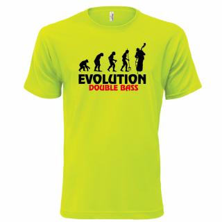 EVOLUCE – DOUBLEBASS (zelené, černý a červený potisk) pánské velikost L (Pánské tričko s potiskem)