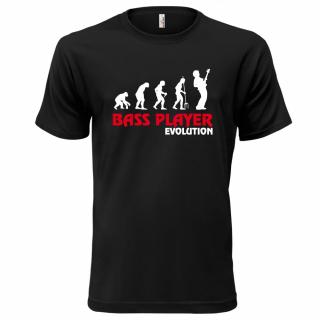 EVOLUCE - EVOLUTION BASS (černé, bílý a červený potisk) pánské velikost XL (Pánské tričko s potiskem)