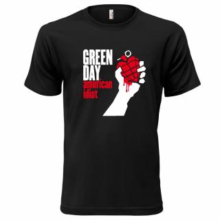 GREEN DAY (černé, bílý a červený potisk) pánské velikost L (Pánské tričko s potiskem)