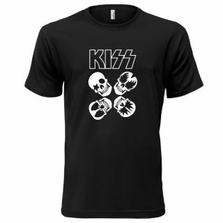 KISS 1 (černé, bílý potisk) pánské velikost 3XL (Pánské tričko s potiskem)