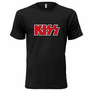KISS 2 (černé, bílý a červený potisk) pánské velikost S (Pánské tričko s potiskem)