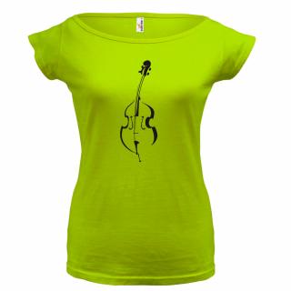 KONTRABAS 2 (zelené, černý potisk) dámské velikost L (Dámské tričko s potiskem)