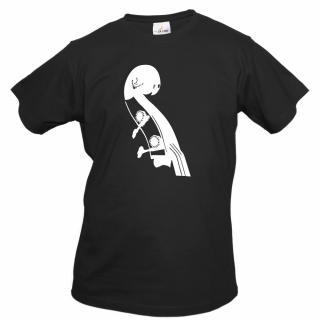 KONTRABAS HLAVA (černé, bílý potisk) pánské velikost XXL (Pánské tričko s potiskem)