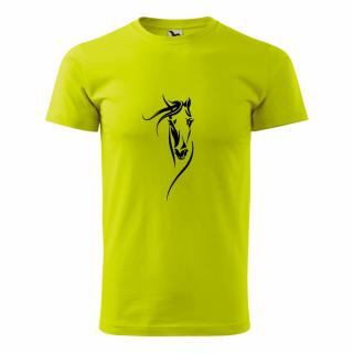 KŮŇ 1 (zelené, černý potisk) pánské velikost L (Pánské tričko s potiskem)