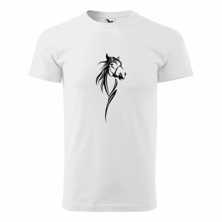 KŮŇ 2 (bílé, černý potisk) pánské velikost XXL (Pánské tričko s potiskem)