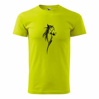 KŮŇ 2 (zelené, černý potisk) pánské velikost XXL (Pánské tričko s potiskem)