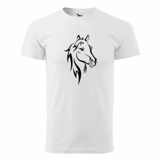 KŮŇ 3 (bílé, černý potisk) pánské velikost XXL (Pánské tričko s potiskem)
