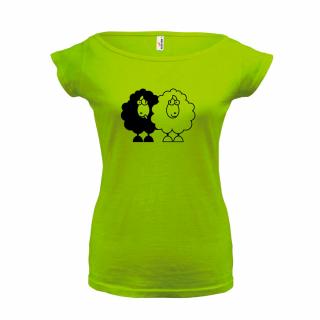 OVCE (zelené, černý potisk) dámské velikost M (Dámské tričko s potiskem)