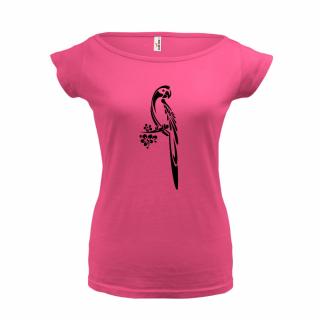 PAPOUŠEK (růžové, černý potisk) dámské velikost M (Dámské tričko s potiskem)