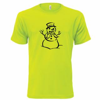 SNĚHULÁK (zelené, černý potisk) pánské velikost L (Pánské tričko s potiskem)