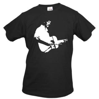 TONY RICE S KYTAROU (černé, bílý potisk) pánské velikost XXL (Pánské tričko s potiskem)