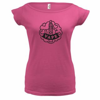 VAPE (růžové, černý potisk) dámské velikost L (Dámské tričko s potiskem)