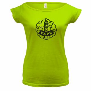 VAPE (zelené, černý potisk) dámské velikost L (Dámské tričko s potiskem)