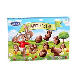 ONLY HAPPY EASTER velikonoční bonboniera z mléčné fairtrade čokolády  100g