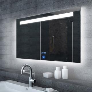 MALENA 60 až 160 cm – zrcadlo do koupelny s LED osvětlením a hodinami Rozměr: 100x65cm