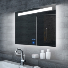 MALENA 60 až 160 cm – zrcadlo do koupelny s LED osvětlením a hodinami Rozměr: 80x65cm
