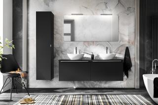 SANTA FE BLACK 160 koupelnová sestava vč.keramických umyvadel na desku