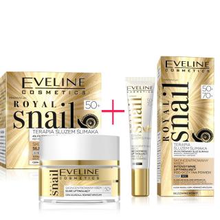 Eveline cosmetics Roayl snail Liftingující pleťový krém 50+ den/noc 50 ml, Eveline cosmetics Royal snail Liftingující oční krém 15 ml