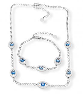 Dámský náhrdelník a náramek ochranné oko z chirurgické oceli  + dárkové balení