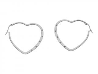 Náušnice ocelové srdce 3 x 3,3 cm  + dárkové balení