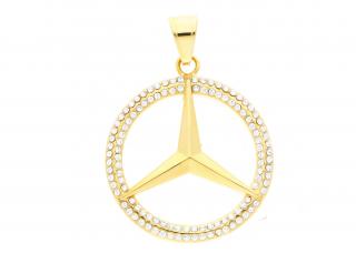 Ocelový přívěsek Mercedes Gold  + dárkové balení