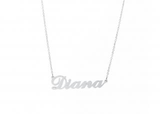 Řetízek z oceli se jménem Diana stříbrný  + dárkové balení