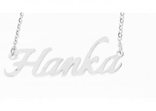Řetízek z oceli se jménem Hanka stříbrný  + dárkové balení