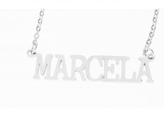 Řetízek z oceli se jménem Marcela stříbrný  + dárkové balení