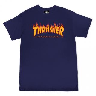 Thrasher triko Flame Navy blue  + doručení do 24 hod. Velikost: XL