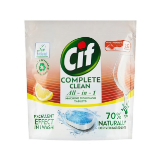 CIF Complete Clean All-in-1 Lemon, tablety do umývačky riadu 26 ks