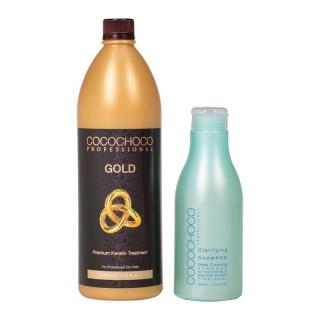 COCOCHOCO Brazílsky Keratín Gold 1000 ml + Čistiaci šampón 400 ml