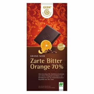 Bio hořká čokoláda 70% s pomerančovým olejem, 100 g