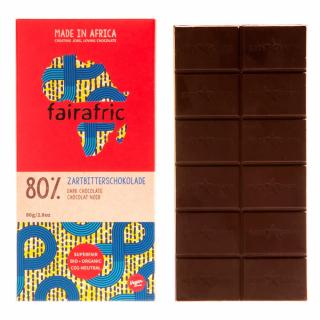 Bio hořká čokoláda s 80 % kakaa, vyrobená v Ghaně, 80 g