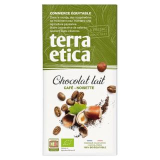 Bio mléčná čokoláda s lískovými oříšky a kávou, 100 g