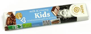 Bio mléčná čokoládová tyčinka s mléčným krémem pro děti, 37,5 g