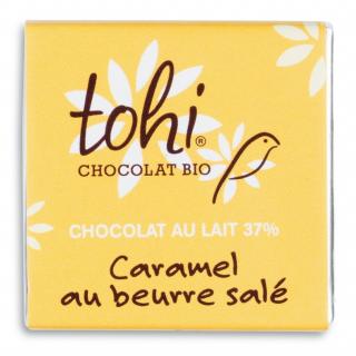 Bio mléčná mini čokoláda se slaným máslovým karamelem, 4,5 g